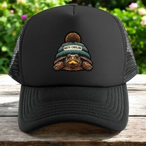 COPY - North Carolina trucker hat mens O/S black snapback turtle gift novelty s…
